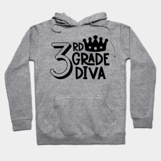 3rd Grade Diva Queen Girls Back to School Hoodie